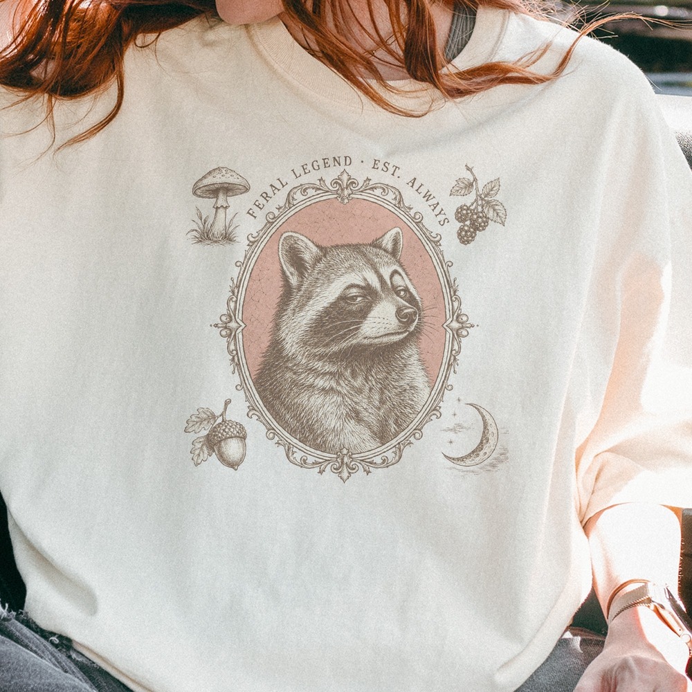 Feral Legend Est. Always Raccoon Portrait Tee